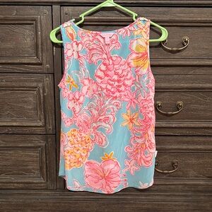 Lilly Pulitzer Pink and Blue Floral Tank Top